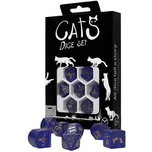 Q-Workshop 7ct Polyhedral Dice Set Cats Meowster Dice Q Workshop   