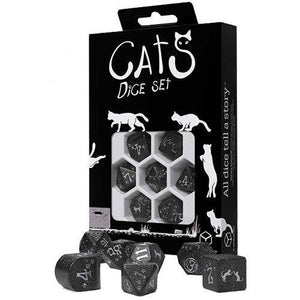Q-Workshop 7ct Polyhedral Dice Set Cats Waffle  Common Ground Games   