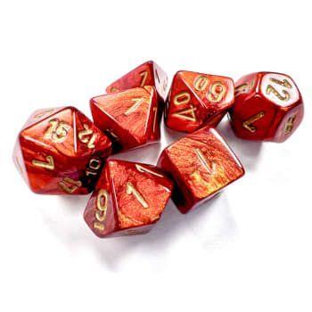 Mini Poly Scarab Scarlet/gold Dice Chessex   
