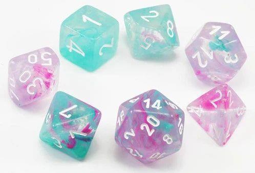 Mini Poly Nebula Wisteria/White Dice Chessex   