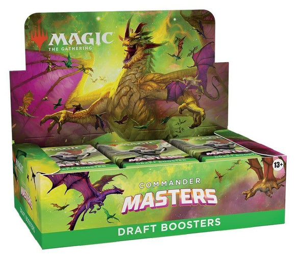 MTG: Commander Masters Draft Booster Box Trading Card Games Wizards of the Coast   