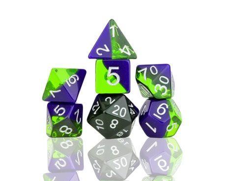 7-set Sea Glass/Mardi Gras  Sirius Dice   