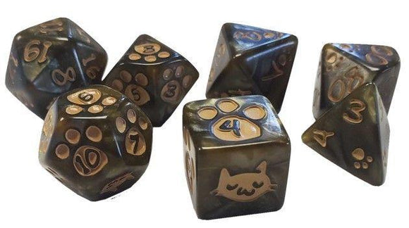 Brown Kitten Poly Dice 7ct Dice Steve Jackson Games