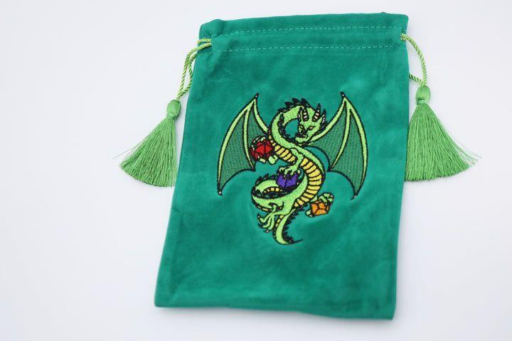 Dice Bag Green Dragon  Foam Brain Games   