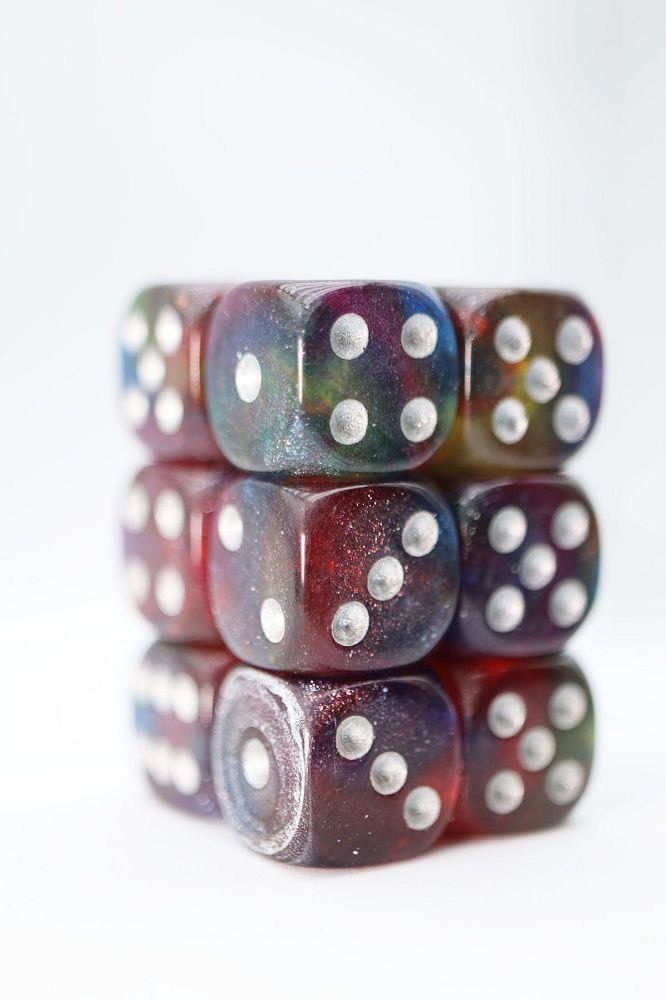 12ct d6 Pips Nebula Glitter  Foam Brain Games   