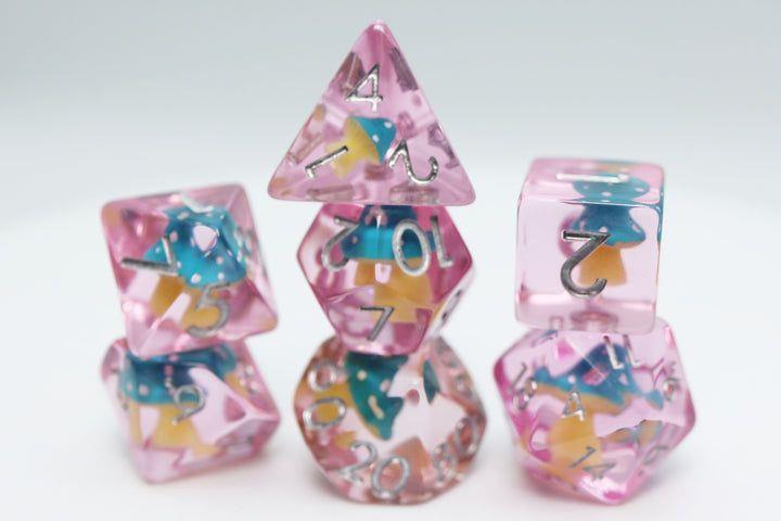 7ct Blue Mushroom Dice Foam Brain Games