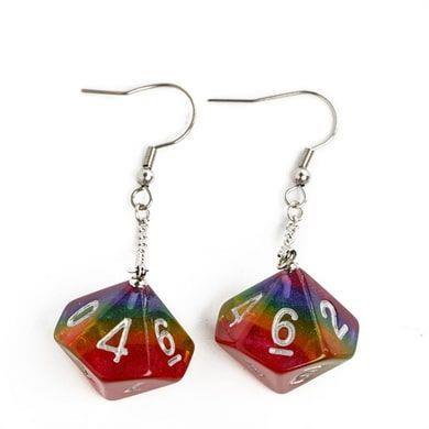 d10 Earrings Glitter Rainbow Clothing & Accessories Foam Brain Games