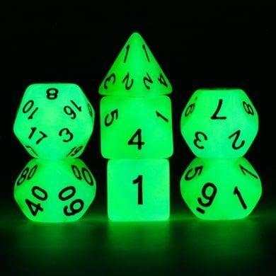 7ct Glow in the Dark Blue & Green Dice Foam Brain Games