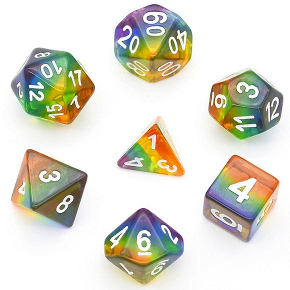 7ct Translucent Rainbow Dice Foam Brain Games