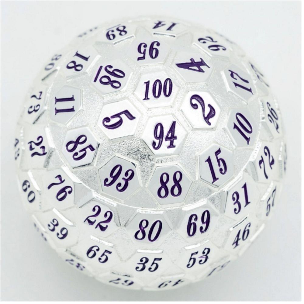 Metal d100 Platinum/Purple  Foam Brain Games   
