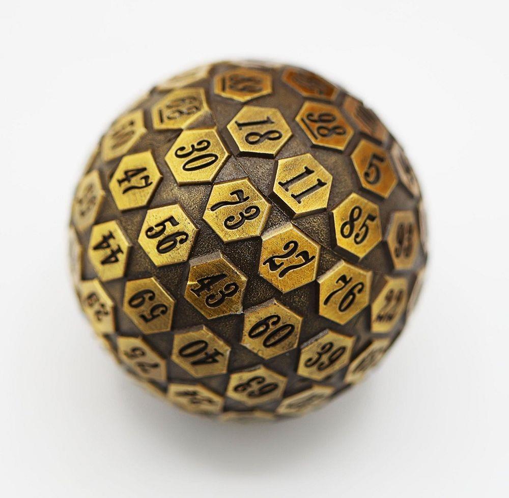 Metal d100 Gold  Foam Brain Games   