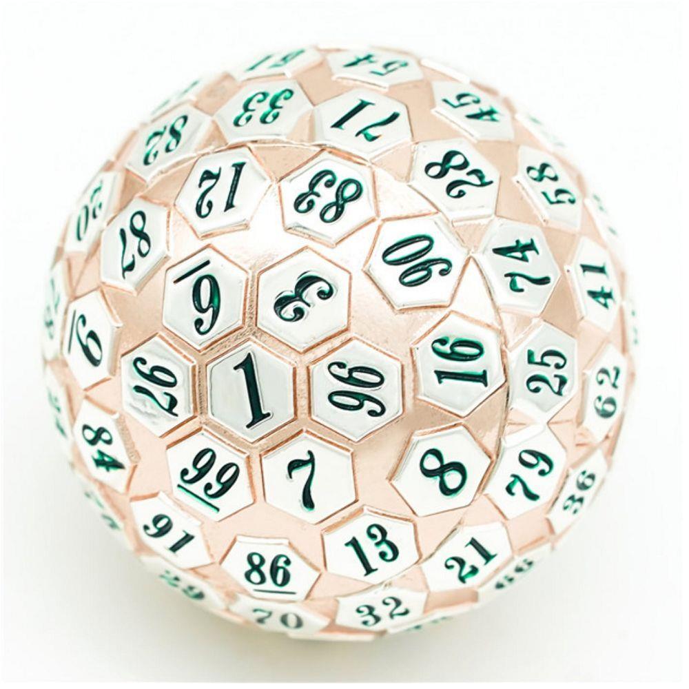 Metal d100 Rose Gold & Silver  Foam Brain Games   