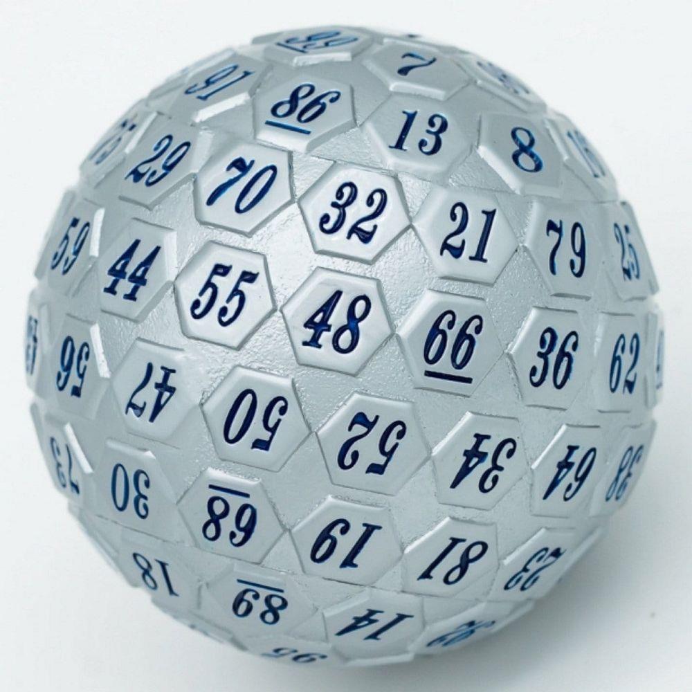 Metal d100 Pewter/Navy  Foam Brain Games   
