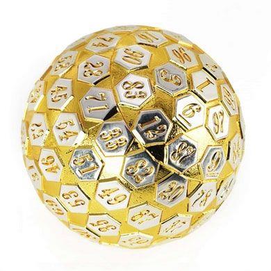 Metal d100 Gold & Silver  Foam Brain Games   