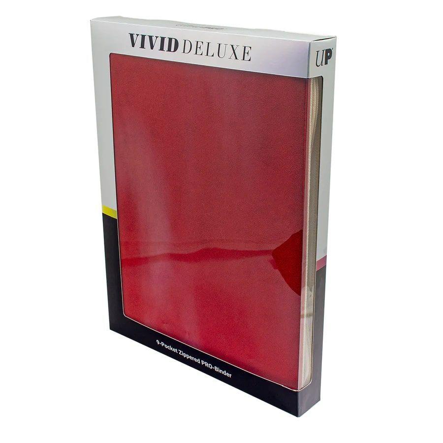 Deluxe 9-Pocket Zippered PRO-Binder Vivid Red Supplies Ultra Pro