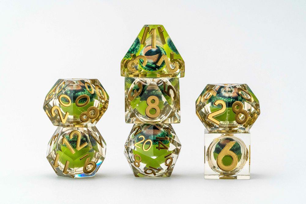 7ct Dragon Stare Dice FanRoll by Metallic Dice Games