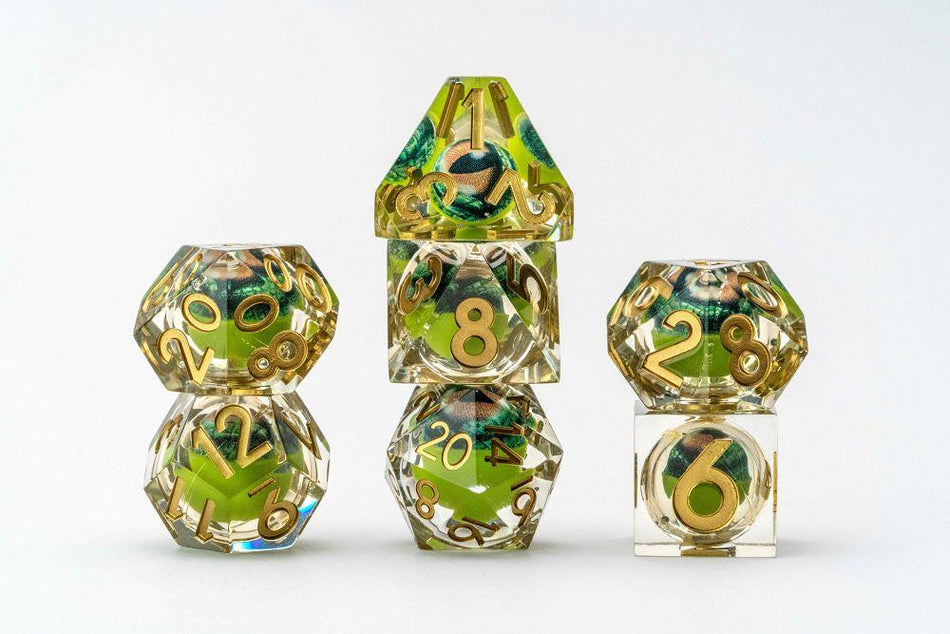 7ct Dragon Stare Dice FanRoll by Metallic Dice Games