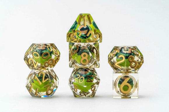 7ct Dragon Stare Dice FanRoll by Metallic Dice Games