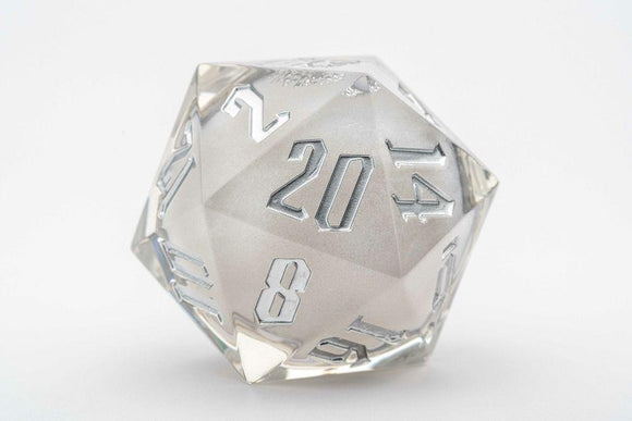 d20 55mm Mammoth Pearl Dice FanRoll by Metallic Dice Games