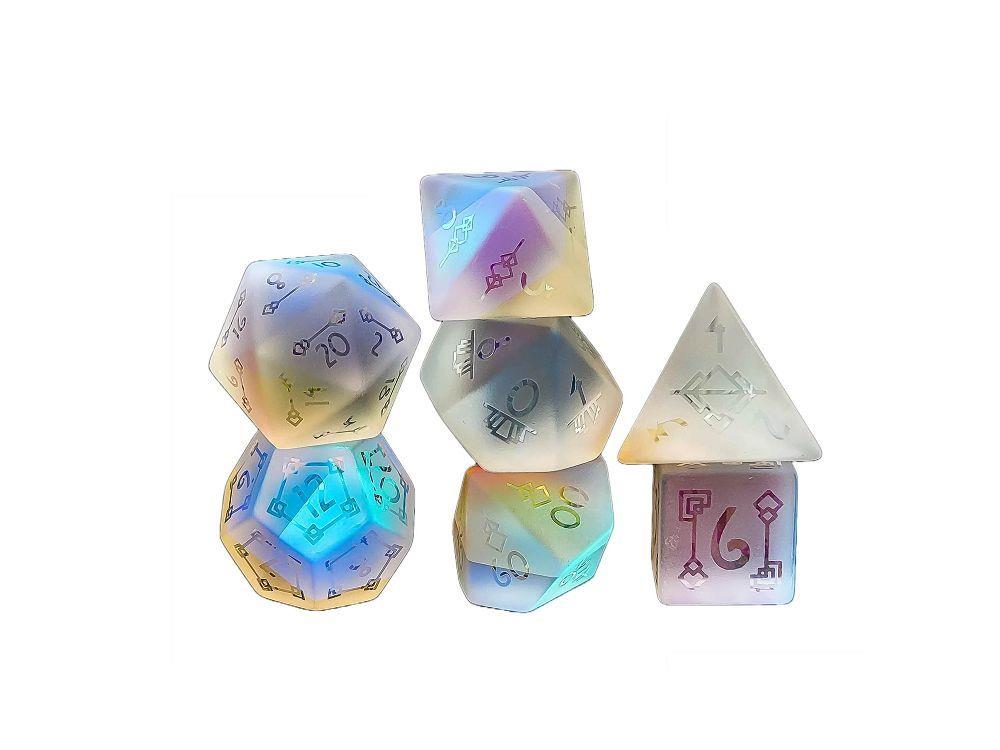 Art Deco Raised Holo Glass Dice Level Up Dice