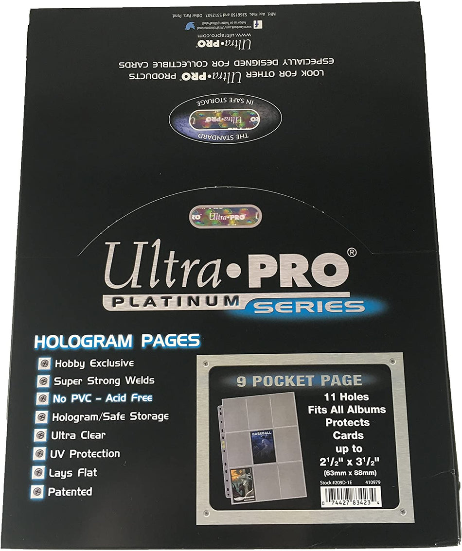 Ultra Pro 100ct 9 Pocket Top Loading Standard Size Card Pages Supplies Ultra Pro   