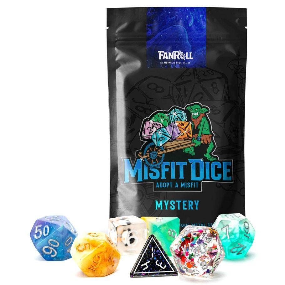 Mystery Misfit Resin Poly Dice Dice FanRoll by Metallic Dice Games   