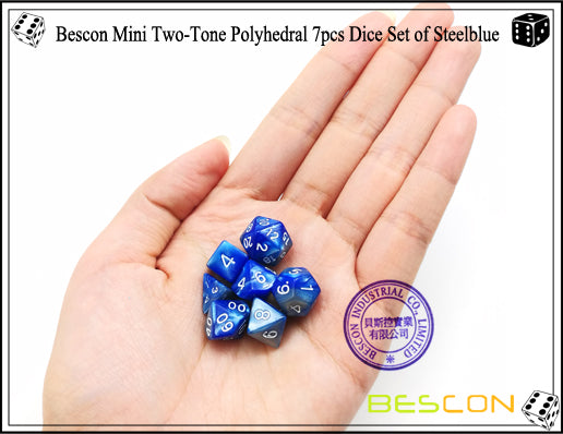 Bescon 7pc Mini Polyhedral Dice Set Steel Blue Home page Other   