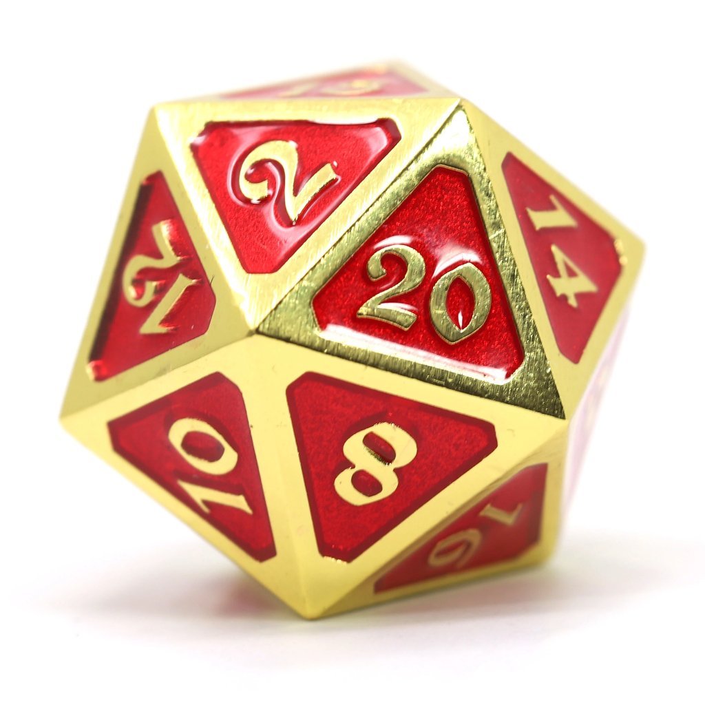 Die Hard Dice Metal Mythica Gold Ruby Dire D20 Dice Die Hard Dice
