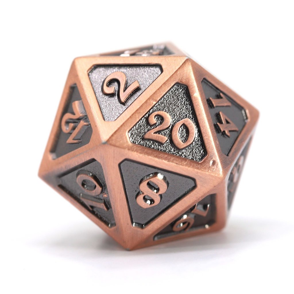 Die Hard Dice Metal Mythica Battleworn Copper Dire D20 Dice Die Hard Dice