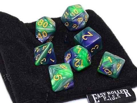 Easy Roller Wild Forest 7ct Polyhedral Set with Bag Dice Easy Roller Dice