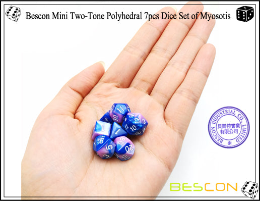 Bescon 7pc Mini Polyhedral Dice Set Myosotis Home page Other   