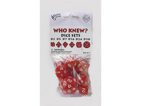 Koplow Who Knew? Dice Set Red Home page Other   