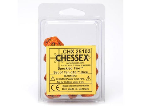Chessex Speckled Fire 10ct D10 Set (25103) Dice Chessex   