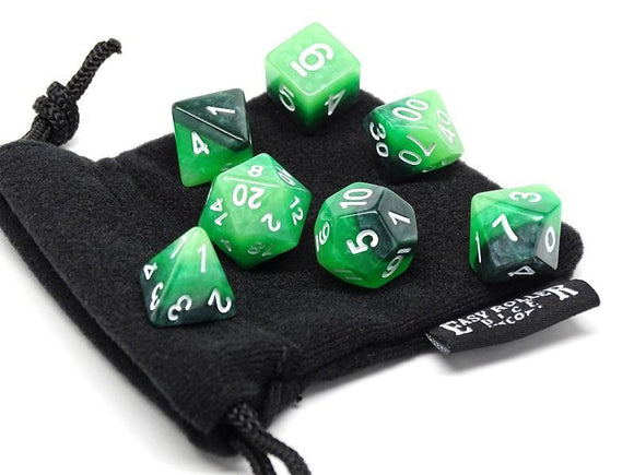 Easy Roller Forest 3-Tone 7ct Polyhedral Set with Bag Home page Easy Roller Dice   