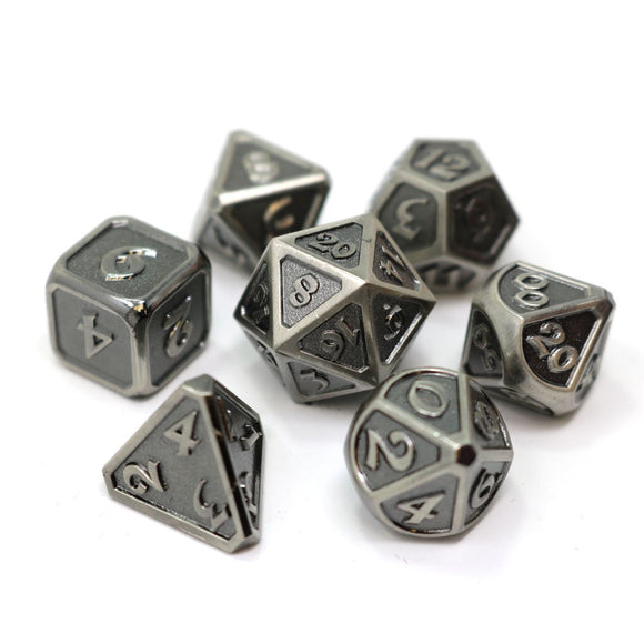 Die Hard Dice Metal Mythica Battleworn Silver 7ct Polyhedral Set Home page Other   