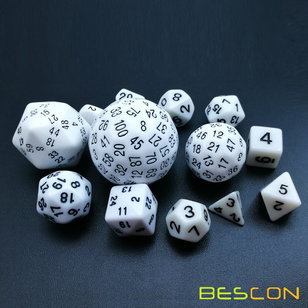 Bescon Complete 13ct Polyhedral Dice Set White Dice Other