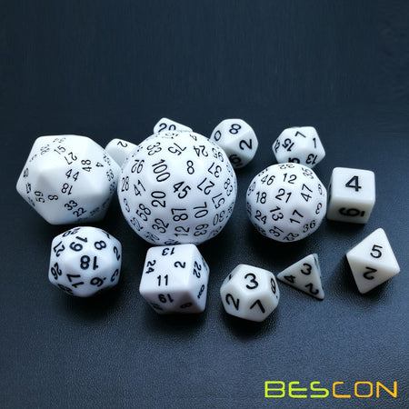 Bescon Complete 13ct Polyhedral Dice Set White Dice Other