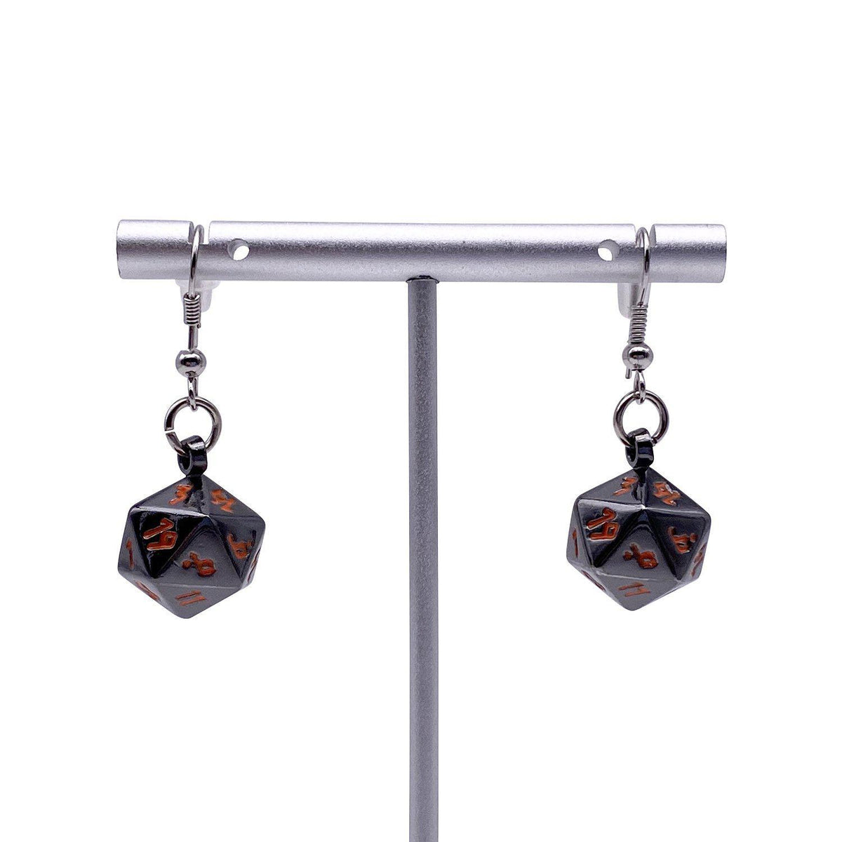 D20 Earrings Black Lava Clothing & Accessories Norse Foundry   