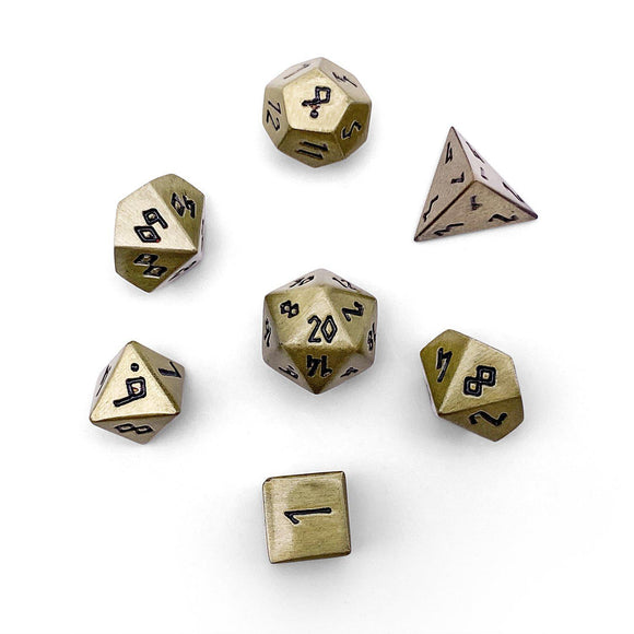 Pebble 10mm Alloy Mini Polyhedral Dice Set - Dragon Scale Home page Norse Foundry   
