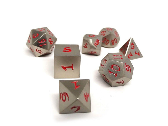 Easy Roller Metal Dice of Ancient Dragons Silver/Red 7ct Polyhedral Set Home page Other   