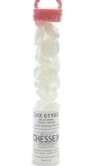 Chessex White Catseye Glass Stones in Tube (01162) Dice Chessex   