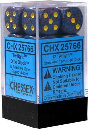 Chessex 16mm Speckled Twilight 12ct D6 Set (25766) Dice Chessex   