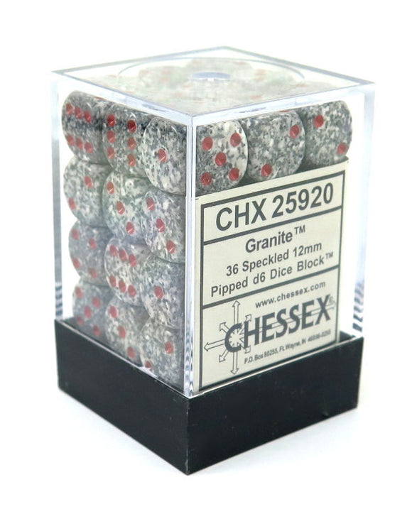 Chessex 12mm Speckled Granite 36ct D6 Set (25920) Dice Chessex   