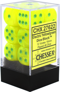 Chessex 16mm Vortex Electric Yellow/Green 12ct D6 Set (27622) Home page Other   