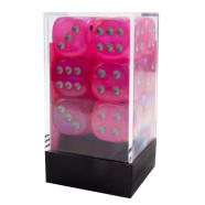 Chessex 16mm Borealis Luminary Pink/Silver 12ct D6 Set (27784) Dice Chessex   