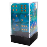 Chessex 16mm Borealis Luminary Teal/Gold 12ct D6 Set (27785) Dice Chessex   