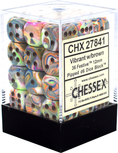 Chessex 12mm Festive Vibrant/Brown 36ct D6 Set (27841) Home page Other   