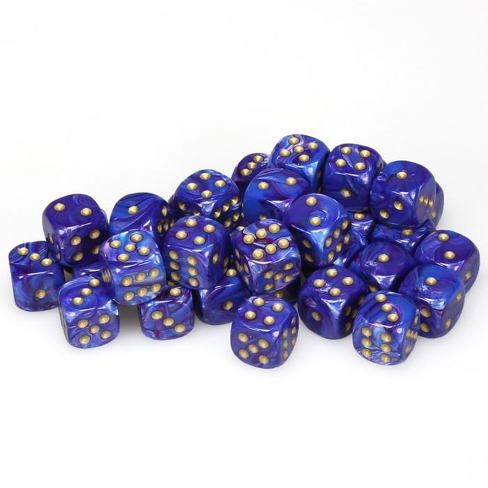 Chessex 12mm Lustrous Royal Purple/Gold 36ct D6 Set (27897) Dice Chessex   