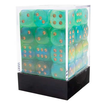 Chessex 12mm Borealis Luminary Light Green/Gold 36 D6 set (27987) Dice Chessex   
