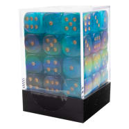Chessex 12mm Borealis Luminary Teal/Gold 36 D6 set (27985) Dice Chessex   
